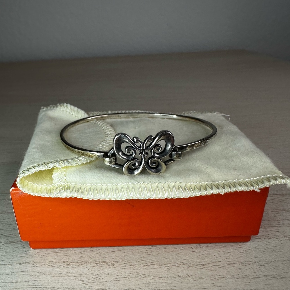 James Avery Retired Butterfly Hook On 925 Sterling Silver Bracelet 7 inch